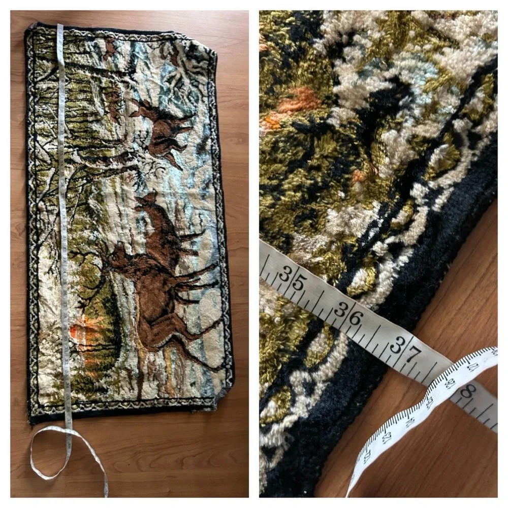 Vintage Italian Deer Scene Hanging Wall Tapestry